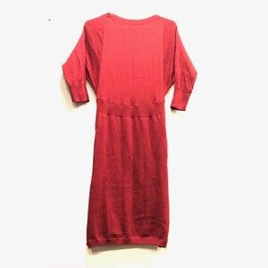 The Limited Pullover Sweater Dress Doleman Raglan Sleeves Tight Knit Red XS Tall